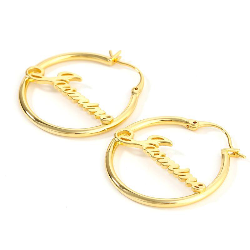"Best Wishes" Personalized Name Hoop Earrings - Trendolla Jewelry