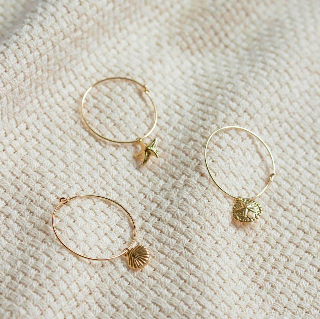 Golden Shell Hoop Earrings - Trendolla Jewelry
