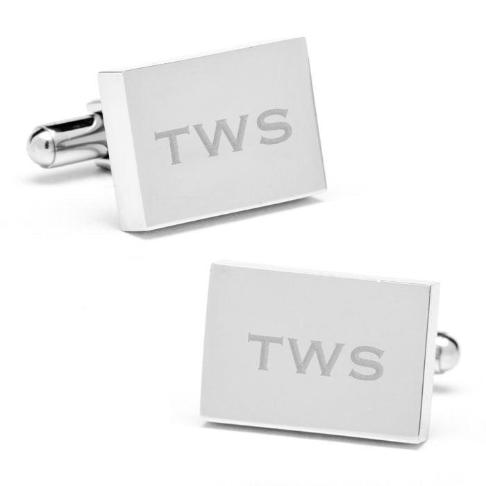 Stainless Steel Rectangle Infinity Engravable Cufflinks of Trendolla - Trendolla Jewelry