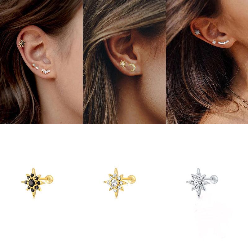 Trendolla Starburst Sun Earrings Ball Back Earrings Nap Earrings - Trendolla Jewelry