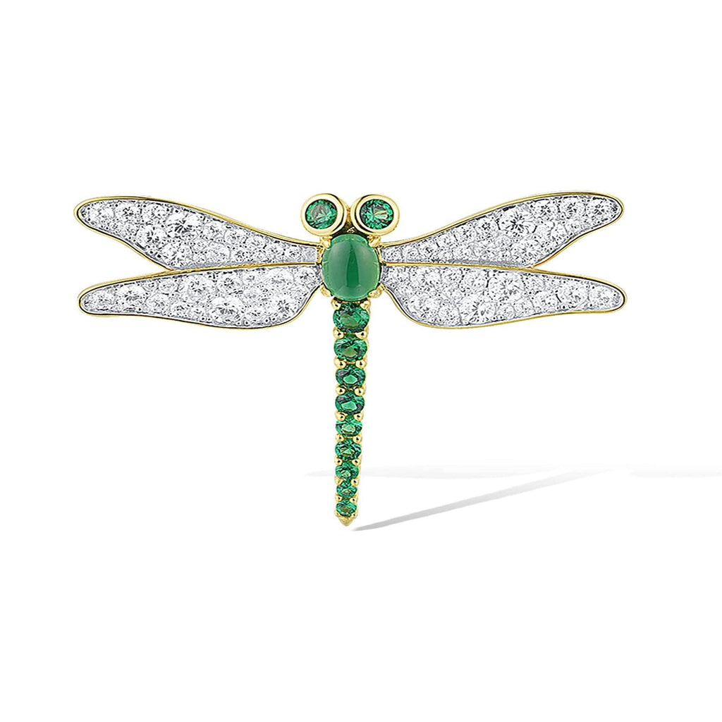 Trendolla Sterling Silver Dragonfly Enamel Pin Brooch - Trendolla Jewelry